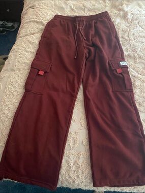 Maroon Men's Cargo Pants